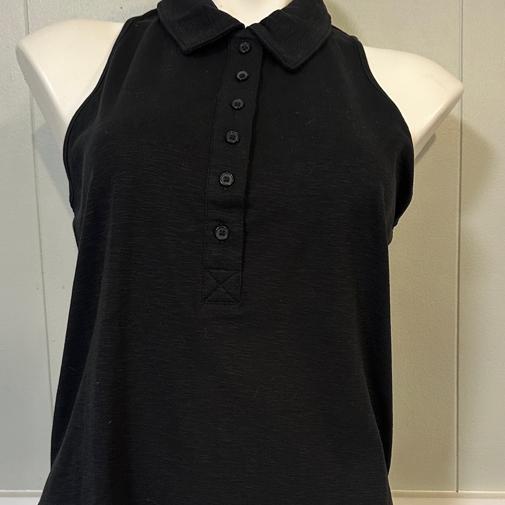 Banana Republic Black Collared Sleeveless Blouse